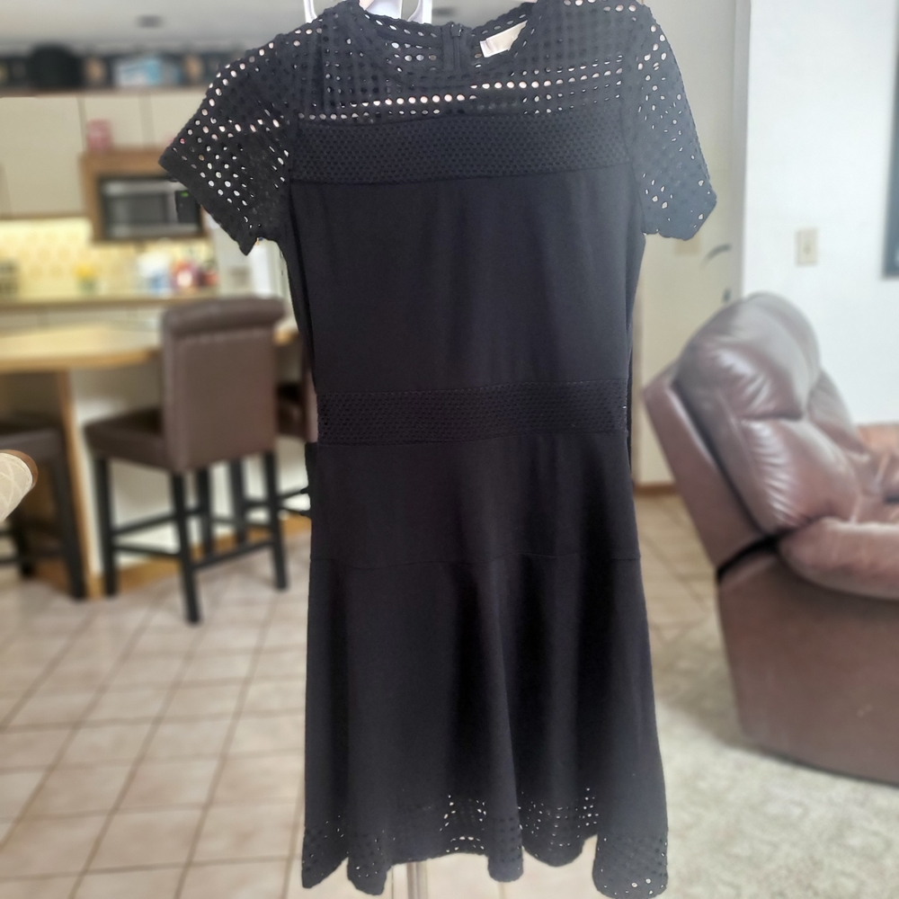 MICHAEL Michael Kors Black Eyelet Midi Dress